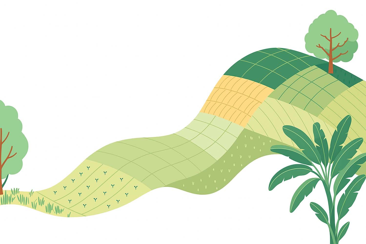 Ilustración de campos agrícolas